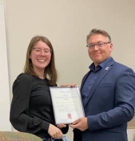 Paige Milner receives award